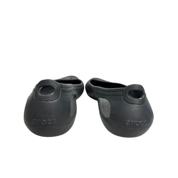 Crocs Size 9 Kadee Black Rubber Water proof Closed Toe Flat Sandals Pool Beach - Picture 4 of 8